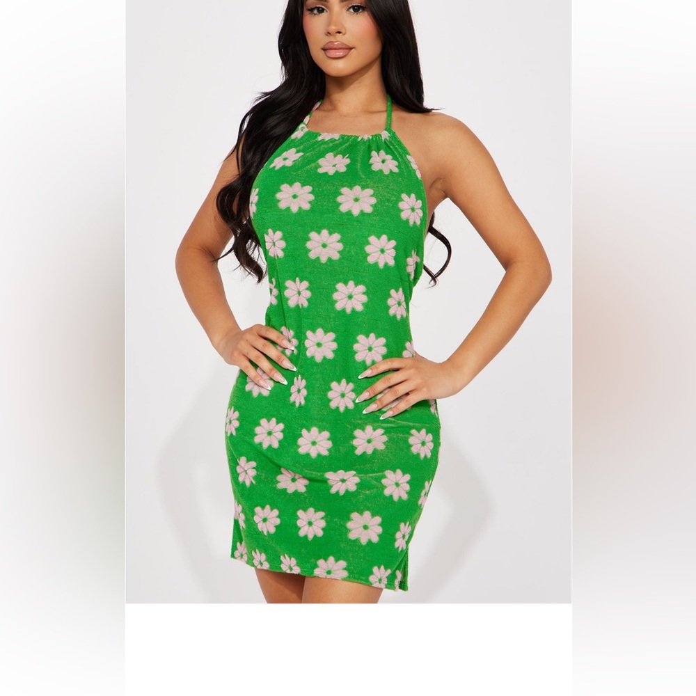 Waikiki Terry Mini Dress - Green